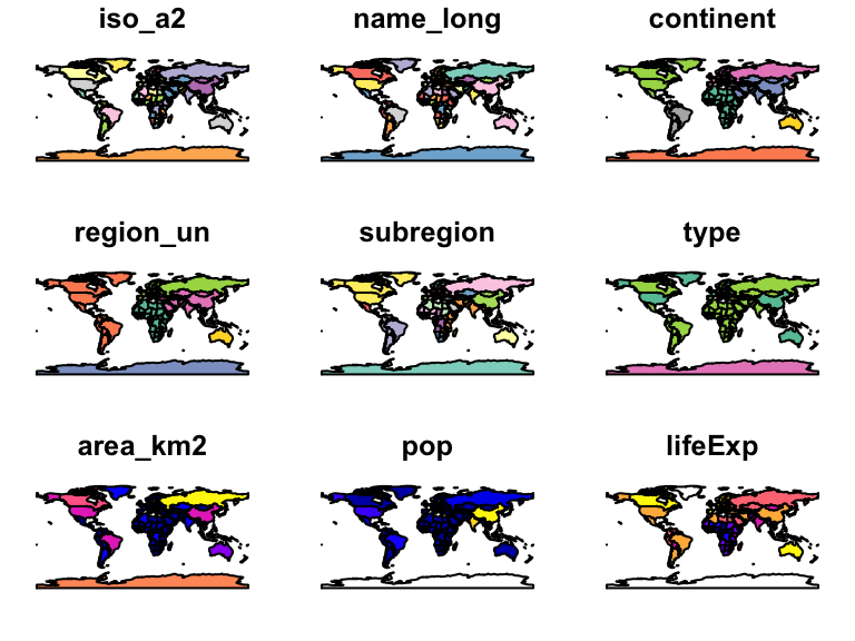 A map showing country shapes for the entire world.