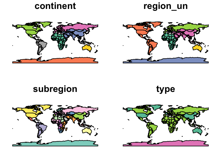A map showing a subset of country shapes for part of the world.